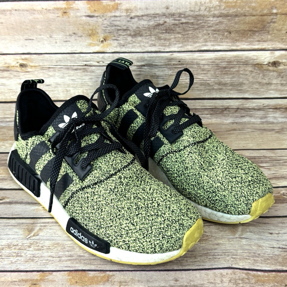 Adidas Mens NMD R1 Boost Disruptive Noise Yellow Black Running Walking Shoes 10 main image 8